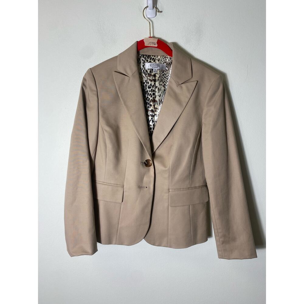 Kasper Seperates Tan Long Sleeve Blazer Sz 6